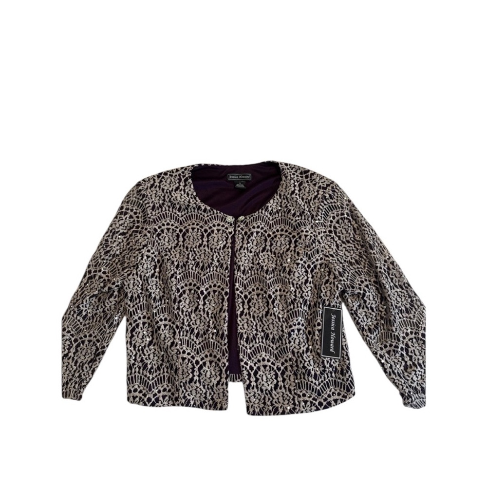 NWT Jessica Howard Womens Jacket Size 16 with shoulder pads Multicolor‎